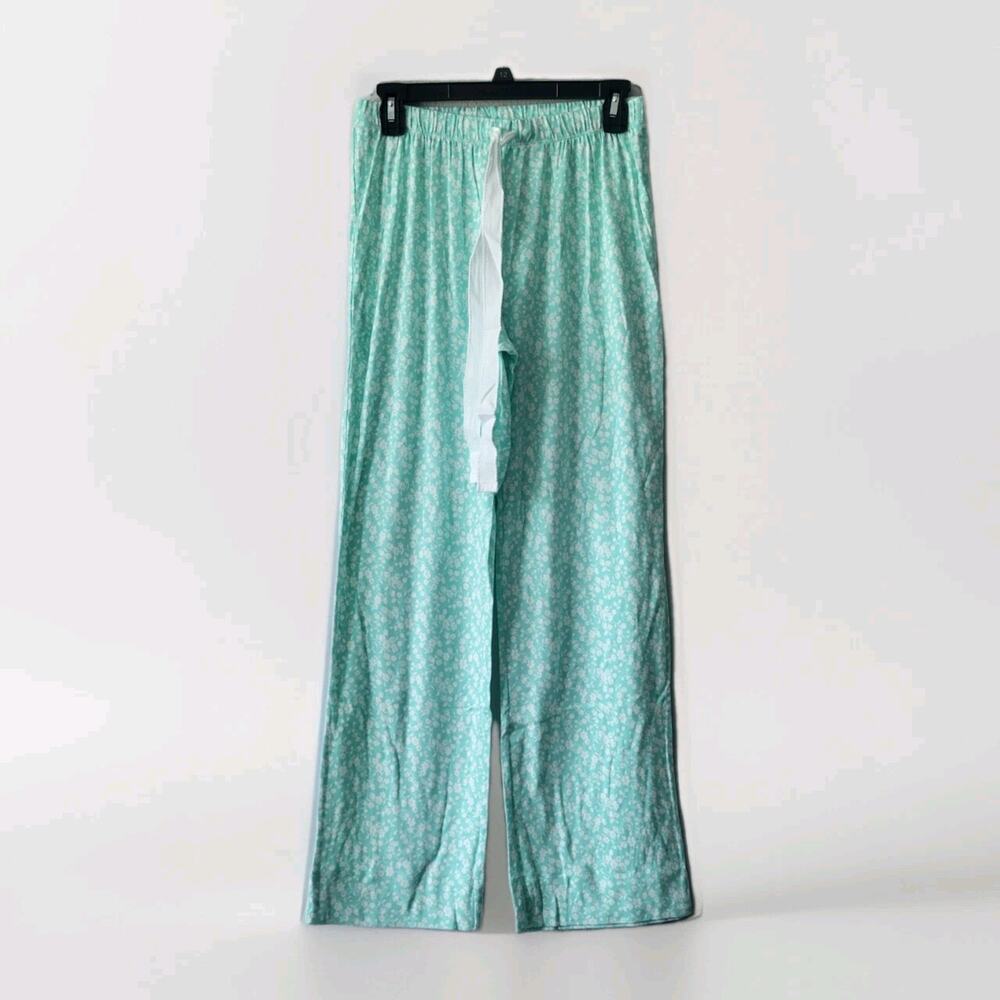 Lands End Pajama Pants Women’s Size S Floral Pockets Cozy